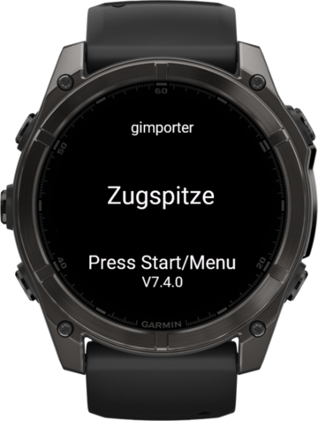 gimporter on a fēnix 8: Zugspitze, Press Start/Menu